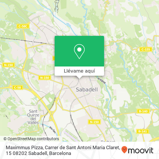 Mapa Maximmus Pizza, Carrer de Sant Antoni Maria Claret, 15 08202 Sabadell