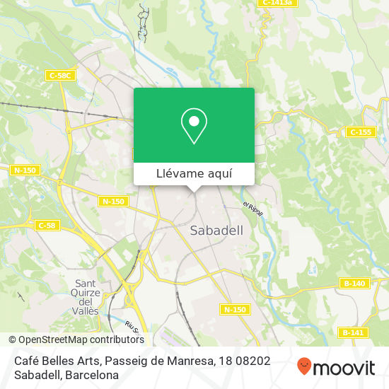 Mapa Café Belles Arts, Passeig de Manresa, 18 08202 Sabadell