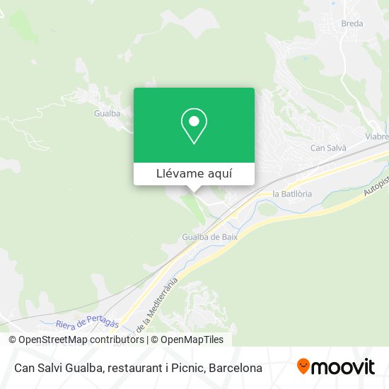 Mapa Can Salvi Gualba, restaurant i Picnic