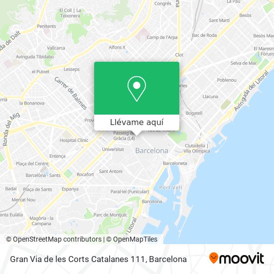 Mapa Gran Via de les Corts Catalanes 111