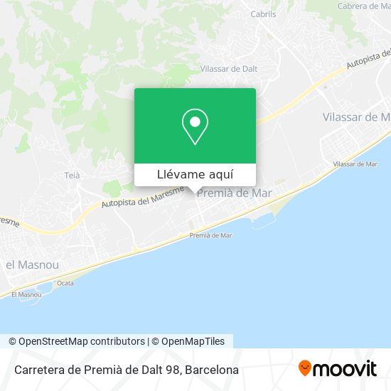 Mapa Carretera de Premià de Dalt 98