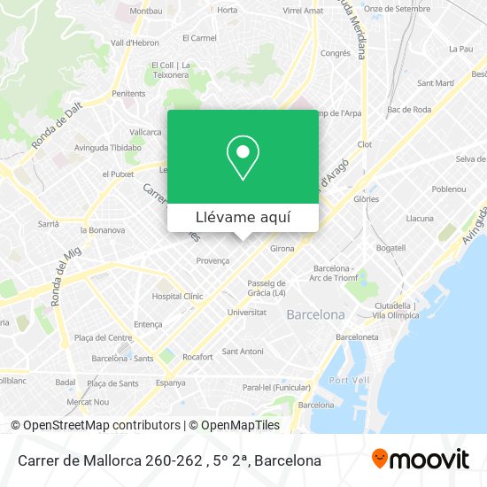 Mapa Carrer de Mallorca 260-262 , 5º 2ª