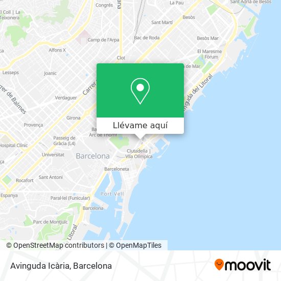 Mapa Avinguda Icària