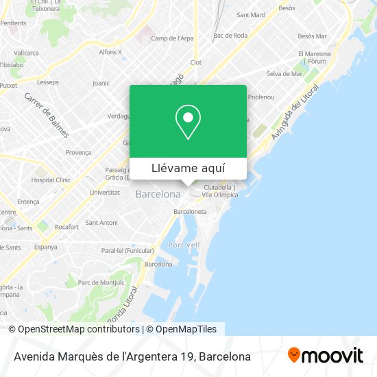 Mapa Avenida Marquès de l'Argentera 19