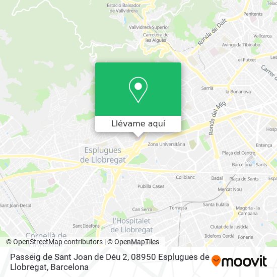 Mapa Passeig de Sant Joan de Déu 2, 08950 Esplugues de Llobregat
