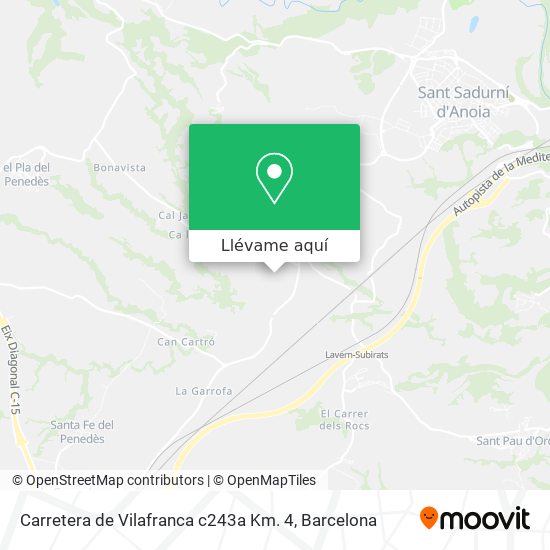 Mapa Carretera de Vilafranca c243a Km. 4