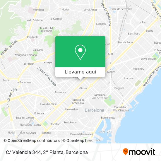 Mapa C/ Valencia 344, 2ª Planta