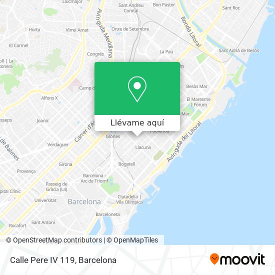 Mapa Calle Pere IV 119