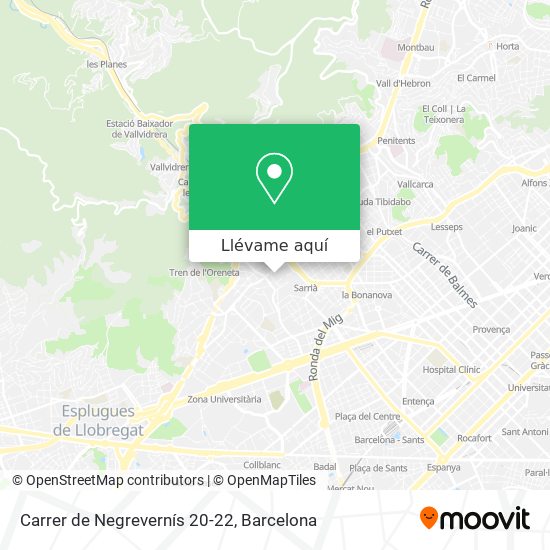 Mapa Carrer de Negrevernís 20-22