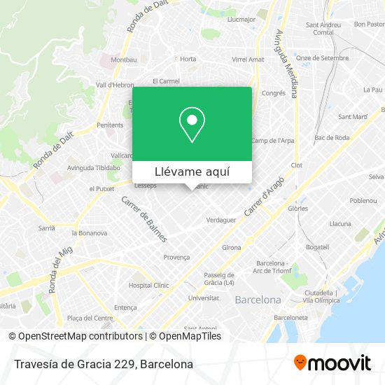 Mapa Travesía de Gracia 229