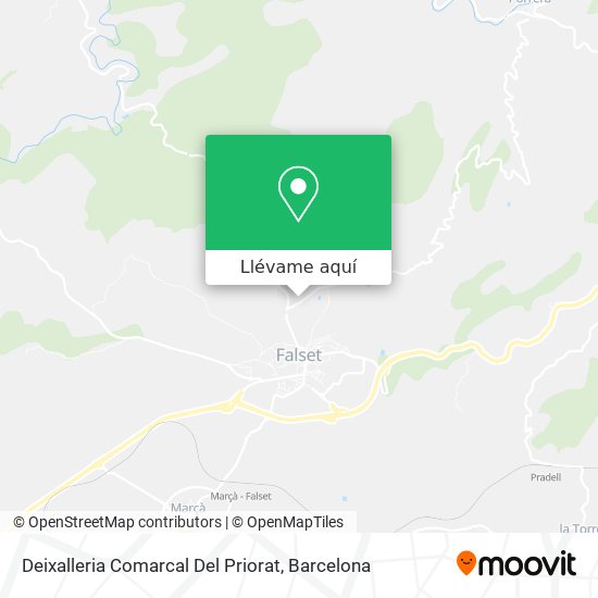 Mapa Deixalleria Comarcal Del Priorat