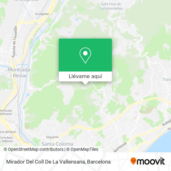 Mapa Mirador Del Coll De La Vallensana