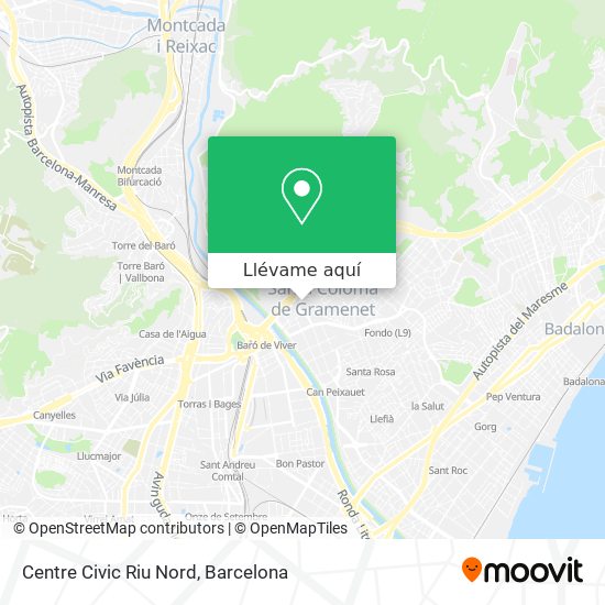 Mapa Centre Civic Riu Nord