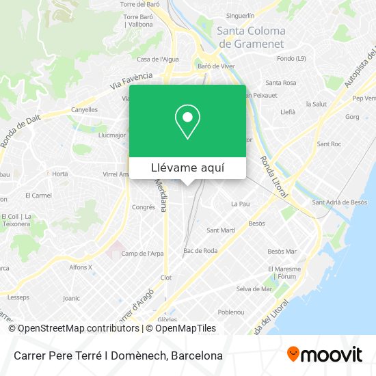 Mapa Carrer Pere Terré I Domènech