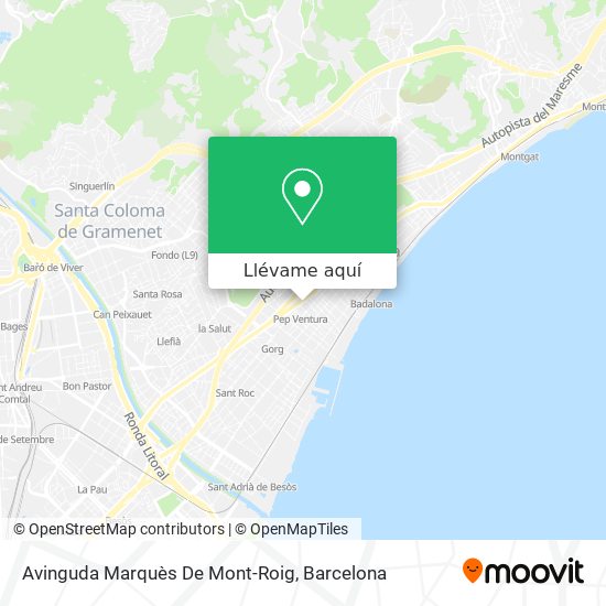 Mapa Avinguda Marquès De Mont-Roig