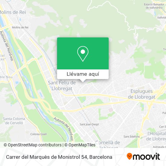 Mapa Carrer del Marquès de Monistrol 54