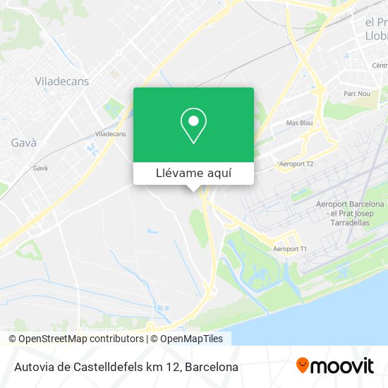 Mapa Autovia de Castelldefels km 12