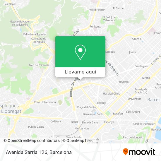 Mapa Avenida Sarria 126