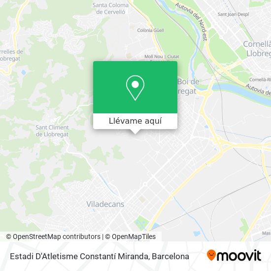 Mapa Estadi D'Atletisme Constantí Miranda