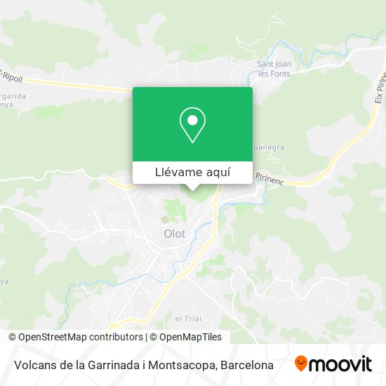 Mapa Volcans de la Garrinada i Montsacopa