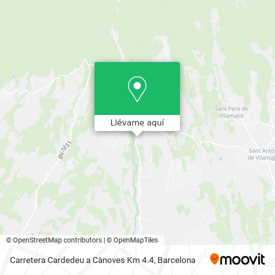 Mapa Carretera Cardedeu a Cànoves Km 4.4
