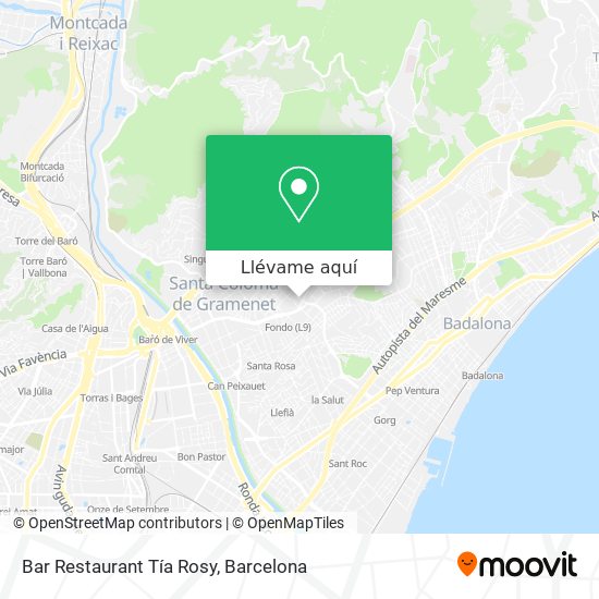Mapa Bar Restaurant Tía Rosy