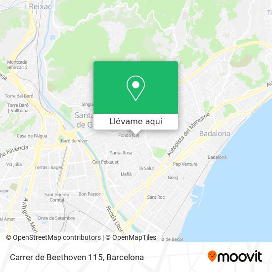 Mapa Carrer de Beethoven 115