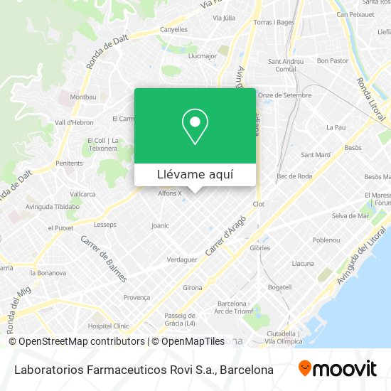 Mapa Laboratorios Farmaceuticos Rovi S.a.