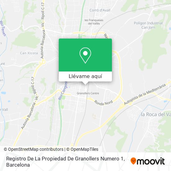 Mapa Registro De La Propiedad De Granollers Numero 1