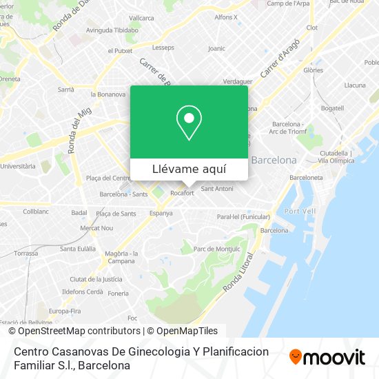 Mapa Centro Casanovas De Ginecologia Y Planificacion Familiar S.l.