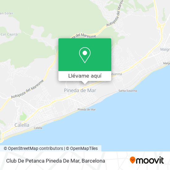 Mapa Club De Petanca Pineda De Mar