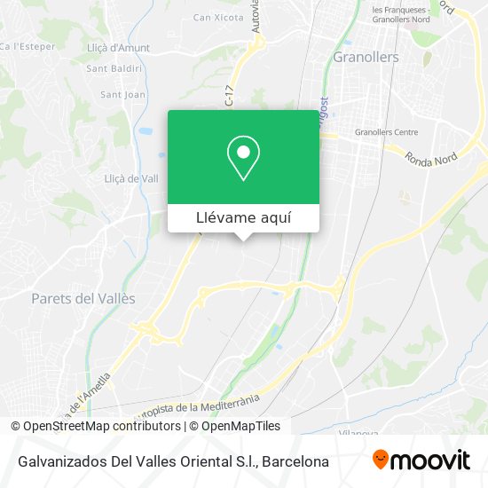 Mapa Galvanizados Del Valles Oriental S.l.
