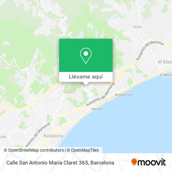 Mapa Calle San Antonio Maria Claret 365