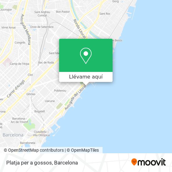 Mapa Platja per a gossos