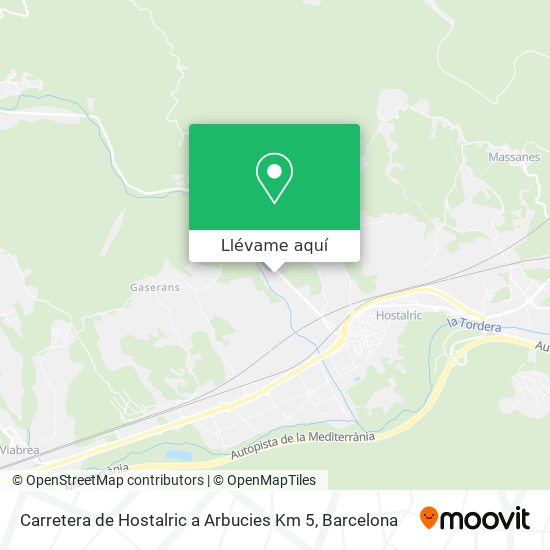 Mapa Carretera de Hostalric a Arbucies Km 5