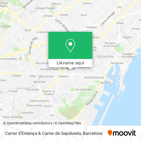 Mapa Carrer d'Entença & Carrer de Sepúlveda