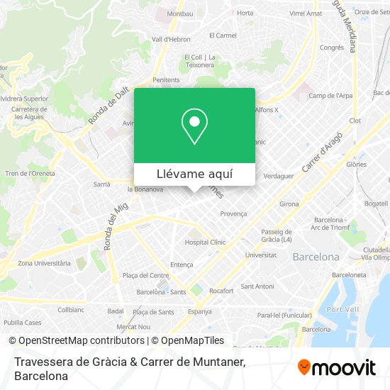 Mapa Travessera de Gràcia & Carrer de Muntaner