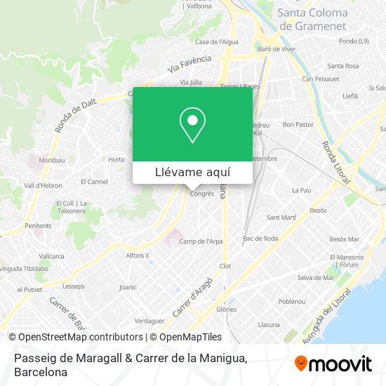 Mapa Passeig de Maragall & Carrer de la Manigua
