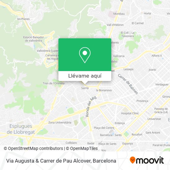 Mapa Via Augusta & Carrer de Pau Alcover