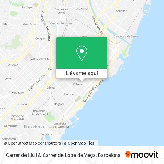 Mapa Carrer de Llull & Carrer de Lope de Vega