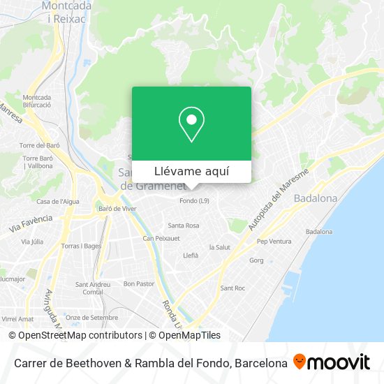 Mapa Carrer de Beethoven & Rambla del Fondo