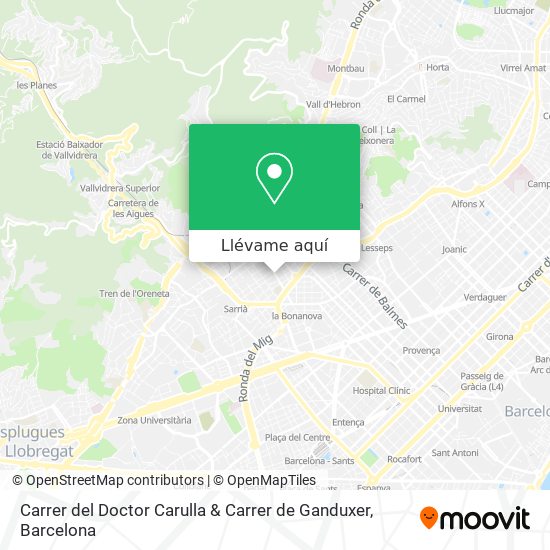 Mapa Carrer del Doctor Carulla & Carrer de Ganduxer