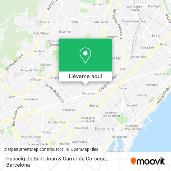 Mapa Passeig de Sant Joan & Carrer de Còrsega