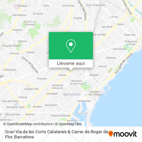 Mapa Gran Via de les Corts Catalanes & Carrer de Roger de Flor