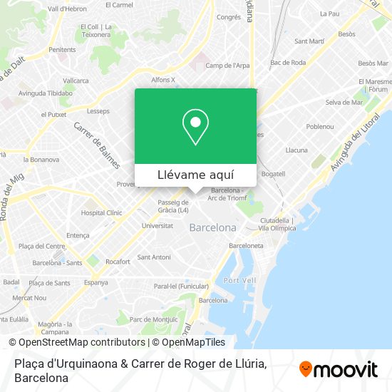 Mapa Plaça d'Urquinaona & Carrer de Roger de Llúria