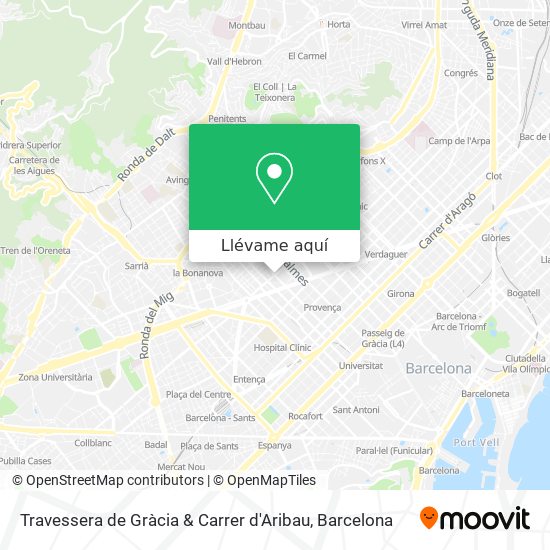 Mapa Travessera de Gràcia & Carrer d'Aribau