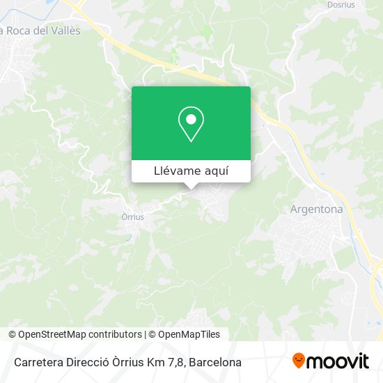 Mapa Carretera Direcció Òrrius Km 7,8