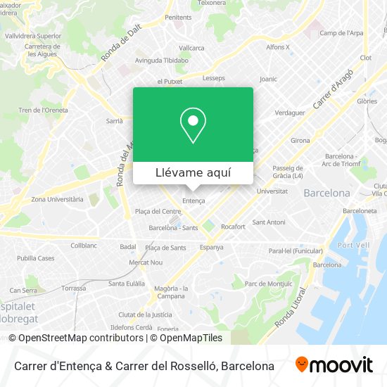 Mapa Carrer d'Entença & Carrer del Rosselló