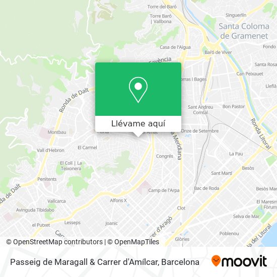 Mapa Passeig de Maragall & Carrer d'Amílcar