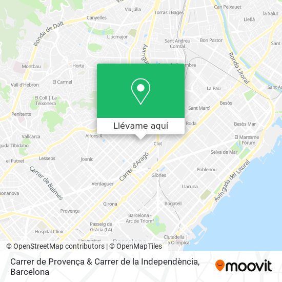 Mapa Carrer de Provença & Carrer de la Independència